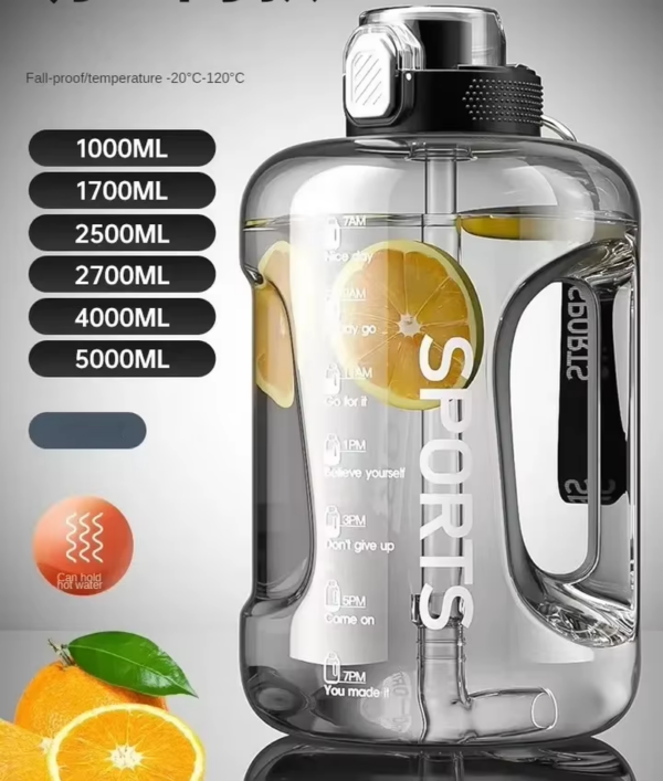 1L up to 5L Gym Cycling Bottle Cup Outdoor Sport Large Capacity Water Bottle Kettle Fitness BPA FREE Scale Drink Bottle for Men - Image 2